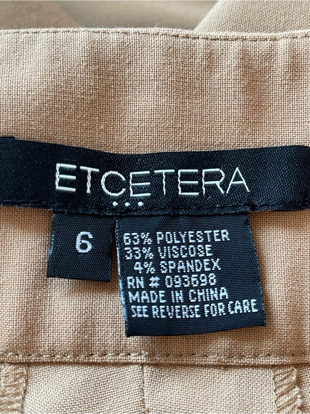 Etcetera Camel color dress pants in a size 6 career office business modest flare - Picture 3 of 12
